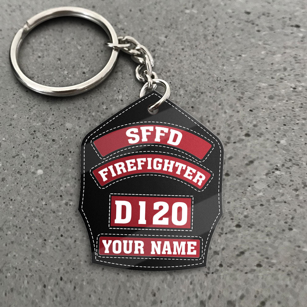 Firefighter’s Helmet Front Shield Personalized Acrylic Keychain