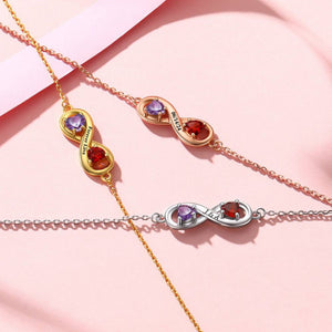 Love Forever - Personalized Infinity Love Birthstone Bracelet, GIft For Her