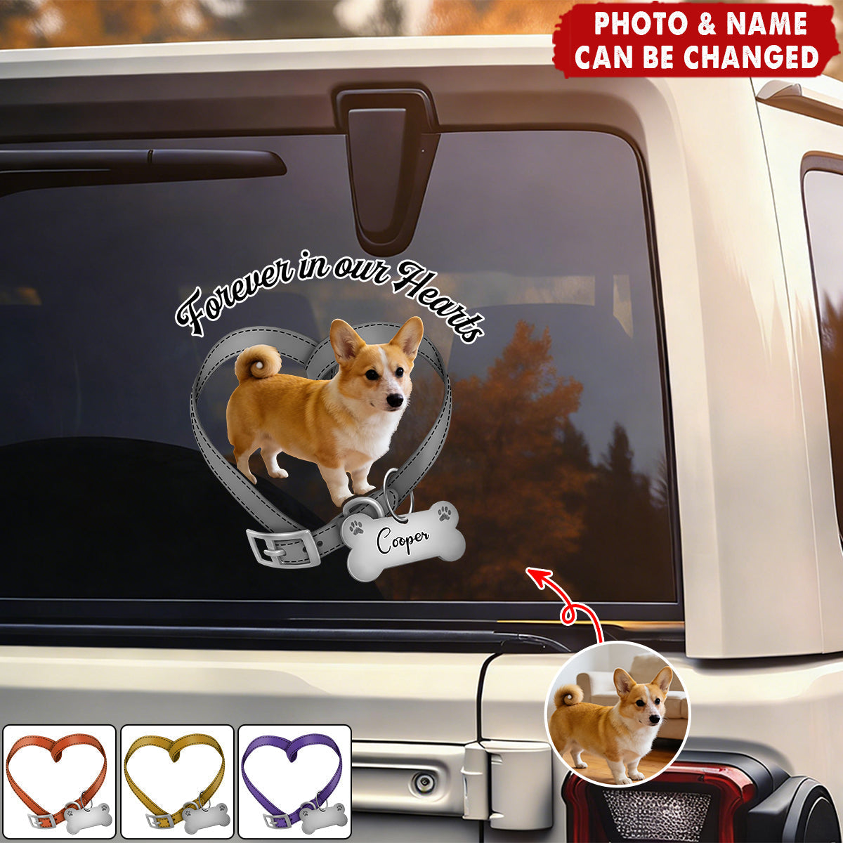 Personalized Photo Forever In My Heart Dog Memorial Decal