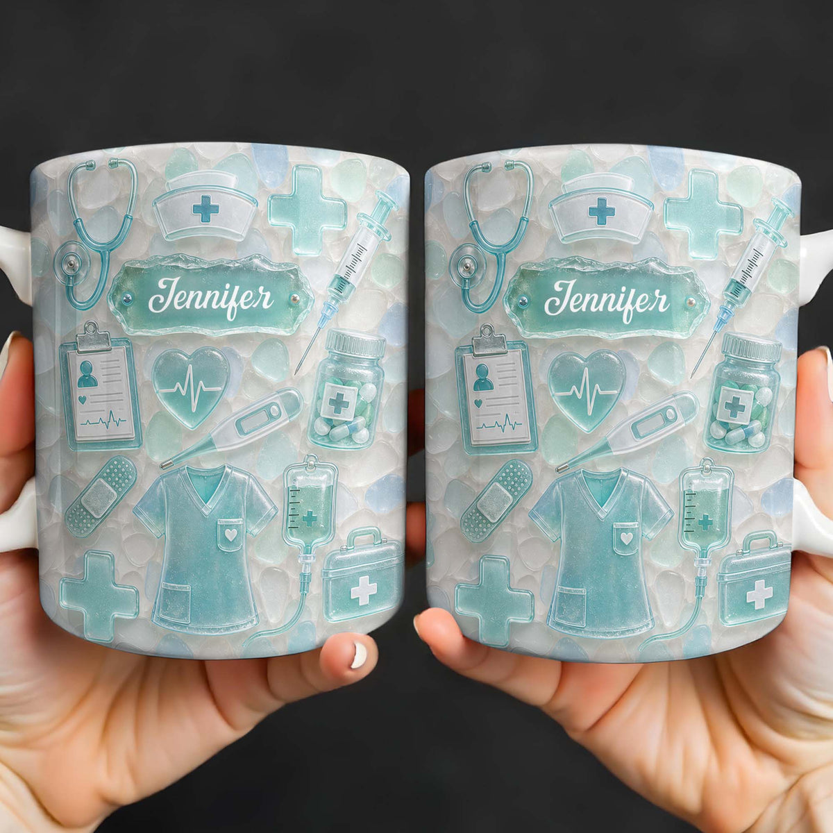 Dedicated Nurse Sea Glass - Personalized Mug - Gift For Nurse Lovers