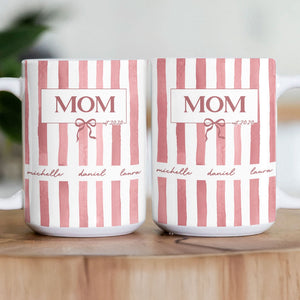 Personalized Striped Mug - Mother’s Day Gift For Mom Grandma