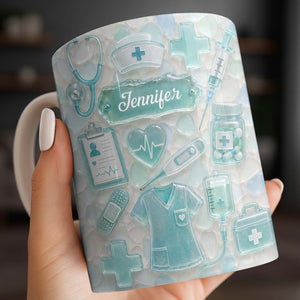 Dedicated Nurse Sea Glass - Personalized Mug - Gift For Nurse Lovers