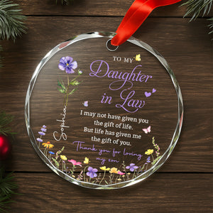 To My Daughter In Law - Personalized  Glass Ornament - Gift For Daughter In Law