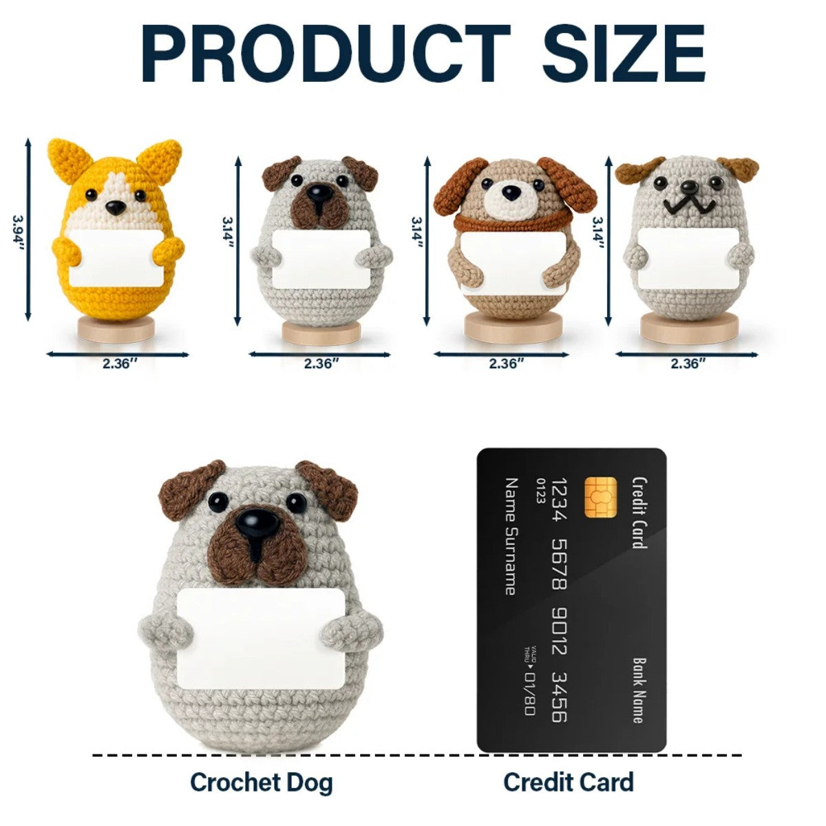 I May Be A Tiny Dog - Personalized Doll Crochet With Custom Card