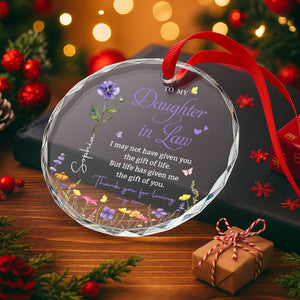 To My Daughter In Law - Personalized  Glass Ornament - Gift For Daughter In Law