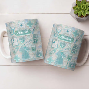 Dedicated Nurse Sea Glass - Personalized Mug - Gift For Nurse Lovers