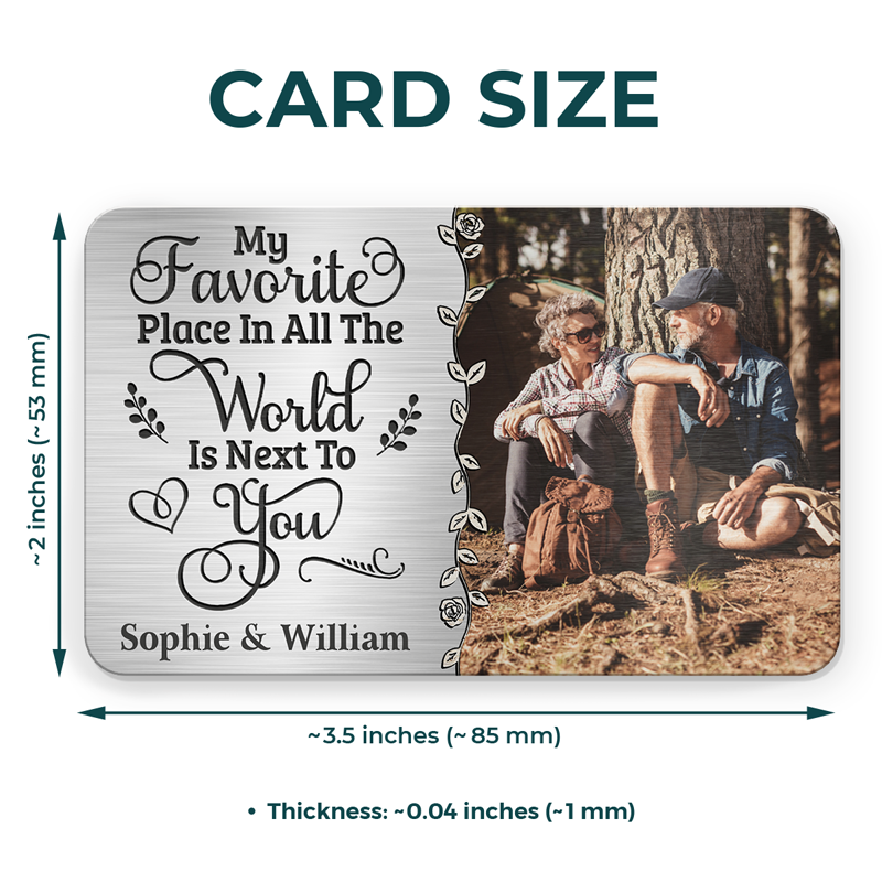 Custom Photo My Heart Is Wherever You Are - Couple Personalized Custom Stainless Wallet Card - Gift For Husband Wife, Anniversary