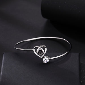 Custom Projection Bracelet Personalized Photo Bracelet Heart Jewelry Gift for Her