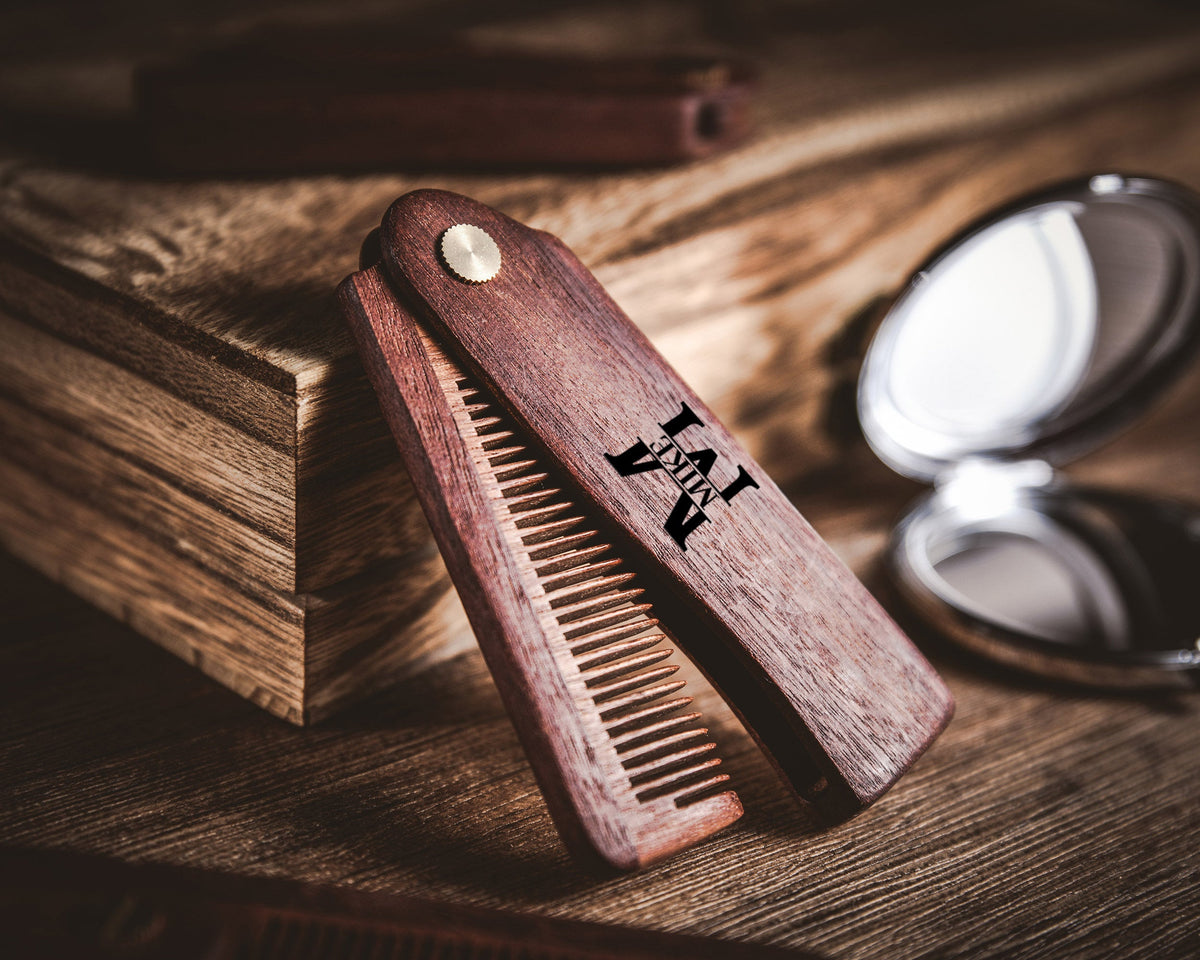 Custom Engraved Beard Comb, Personalized Wooden Comb