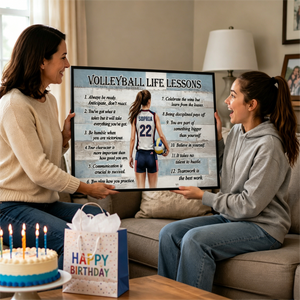 Personalized Volleyball Life Lessons Poster - Inspirational Gift for Young Volleyball Athletes & Sports Families
