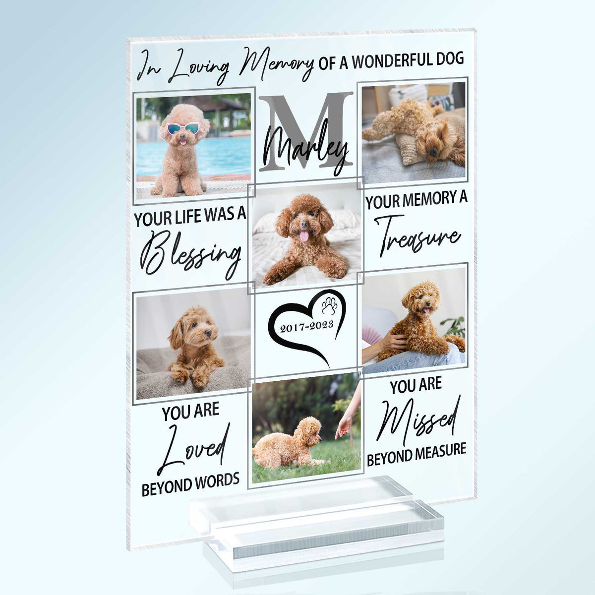 Custom Photo In Loving Memory Of A Wonderful Dog/Cat - Pet Memorial Gift, Sympathy Gift - Personalized Vertical Rectangle Acrylic Plaque