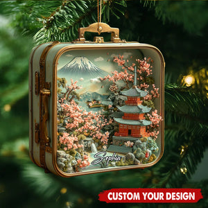 Word City Suitcase Ornament – Miniature Venice & Rome Christmas Village Scene