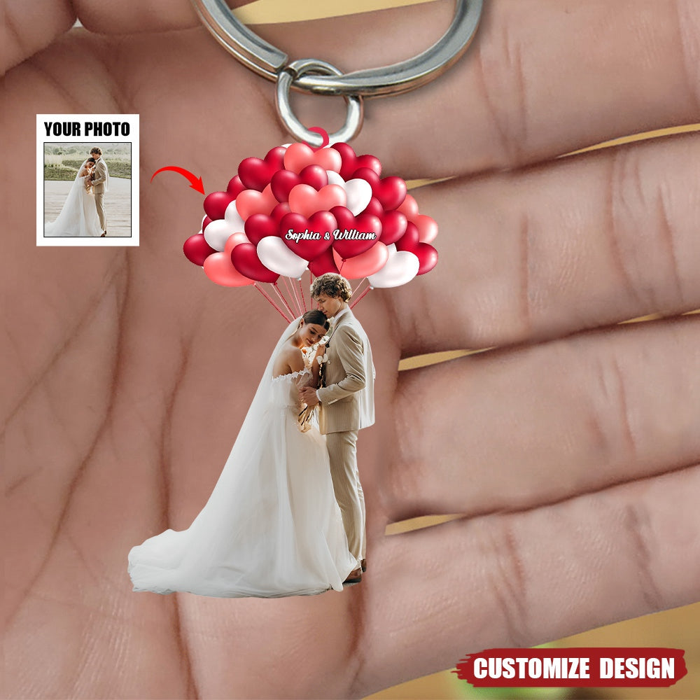 Love balloon couple keychain -  Gift for couple
