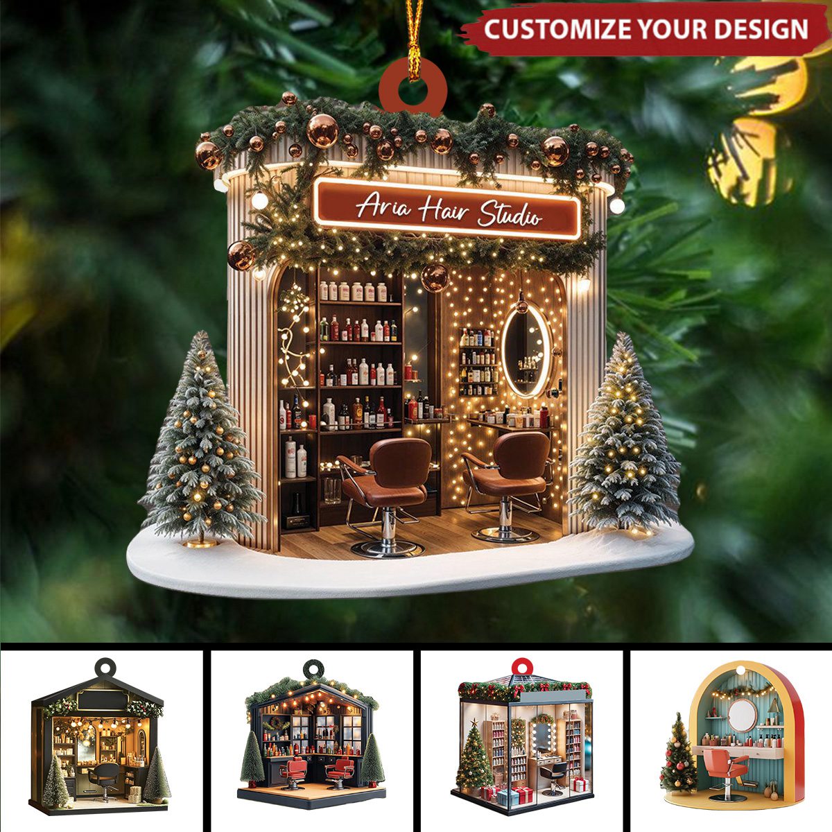 Personalized Hair Salon Christmas Ornament Gift For Hairdresser - 2024 New Release
