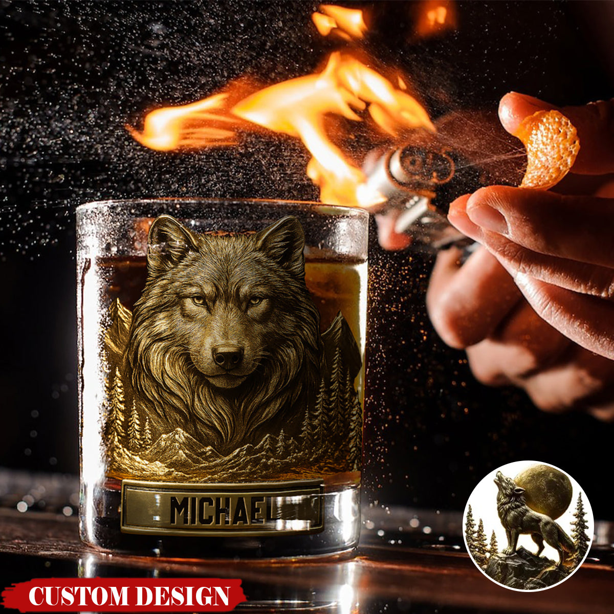 Cool Wolf - Personalized Wolf Whiskey Glass
