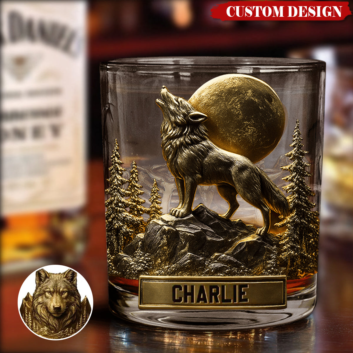 Cool Wolf - Personalized Wolf Whiskey Glass
