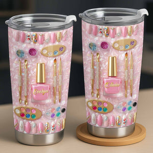 Fabulous Sparkle Nails Personalized Stainless Steel Tumbler - Gift For Nail Lovers