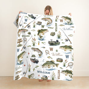 Personalized Fishing Blanket Blanket - Gift For Fishing Lovers