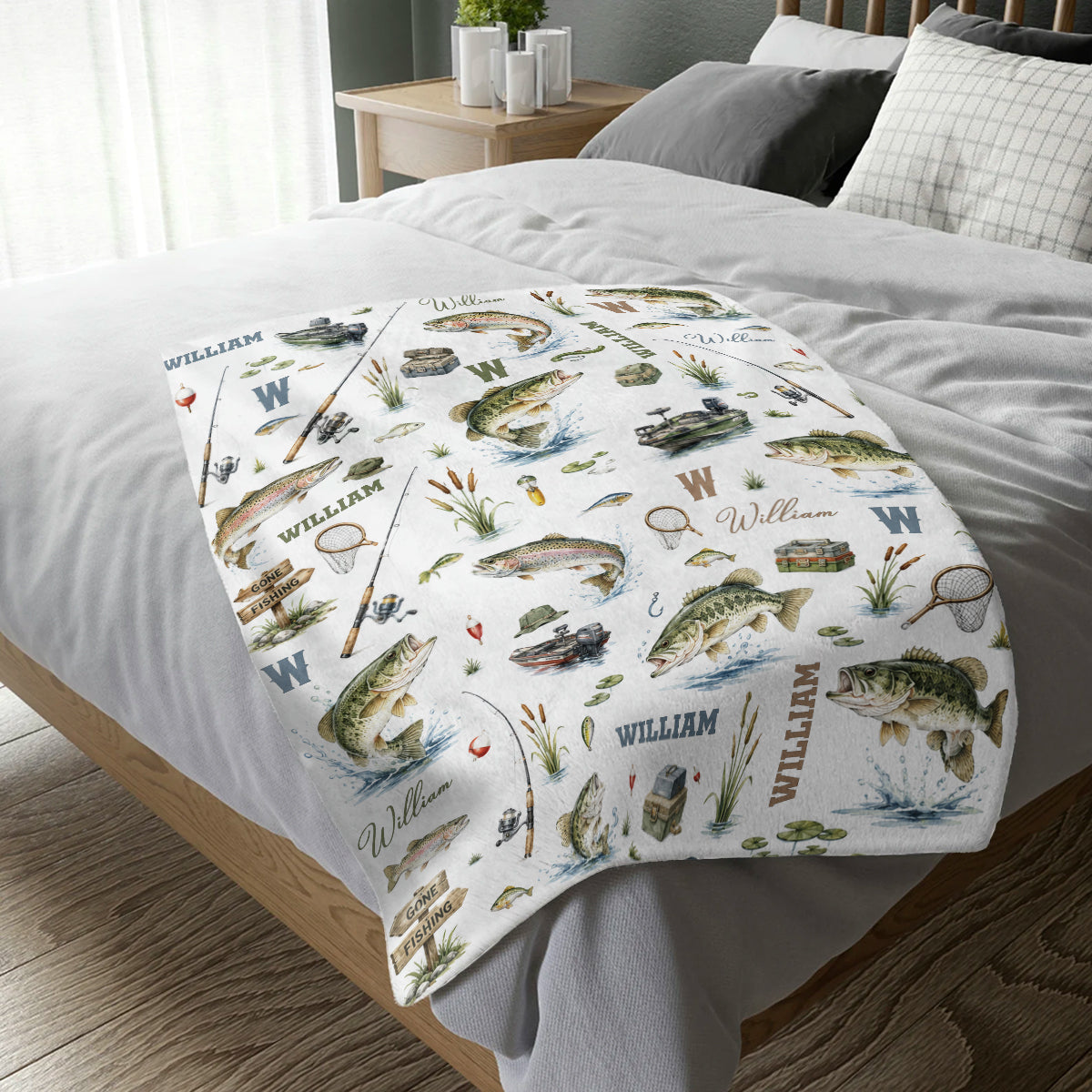 Personalized Fishing Blanket Blanket - Gift For Fishing Lovers