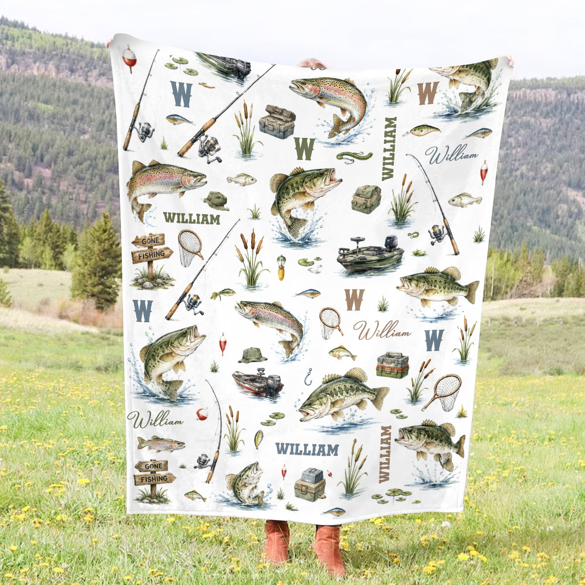 Personalized Fishing Blanket Blanket - Gift For Fishing Lovers