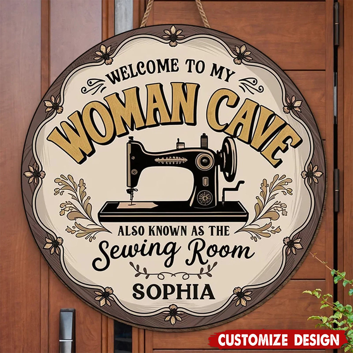 Welcome To My Sewing Room - Family Personalized Shaped Home Decor Wood Sign - House Warming Gift For Yourself, Best Friends, Siblings, Family Members