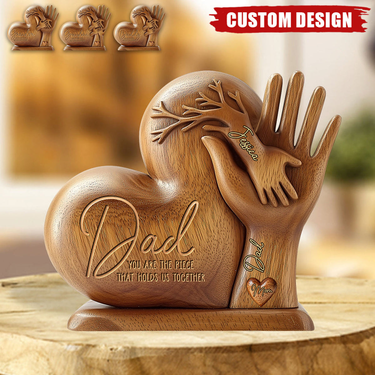 Dad You Are The Piece That Holds Us Together - Personalized Acrylic Plaque, Father's Day Gift