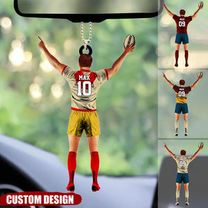 Personalized  Name, Number & Appearance - Acrylic Christmas / Car Oranment - Gift for Rugby Lovers