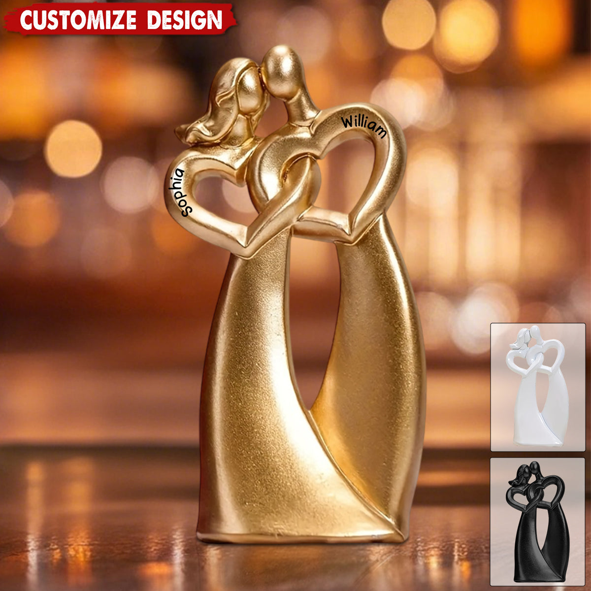 Personalized Romantic Heart Couple Acrylic Plaque - Gift for Couple