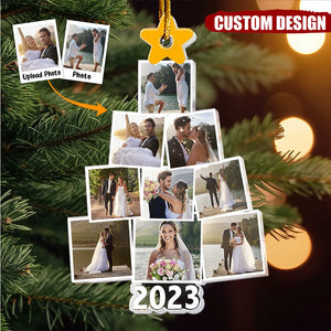 Photo Family-Couple-Pet Tree Christmas - Personalized Acrylic Photo Ornament