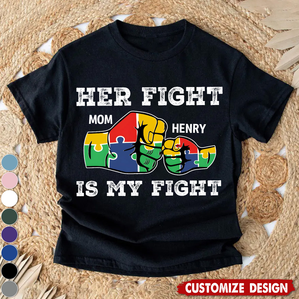 His Fight Is My Fight - Personalized Autism Unisex T-shirt