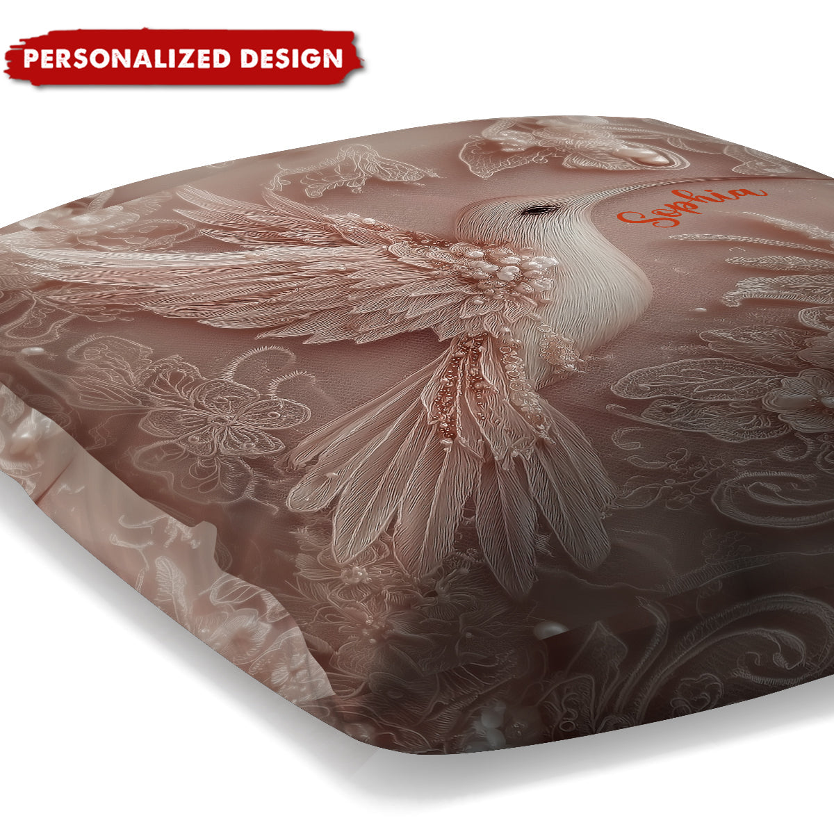 Beautiful Hummingbird - Personalized Hummingbird Throw Pillow