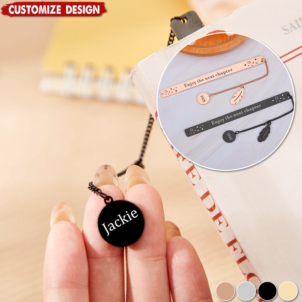 Enjoy The Next Chapter-Personalized Bookmark-Gift for Women Men