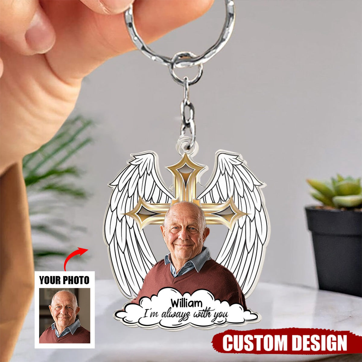 I'm Always With You - Personalized Photo Acrylic Keychain