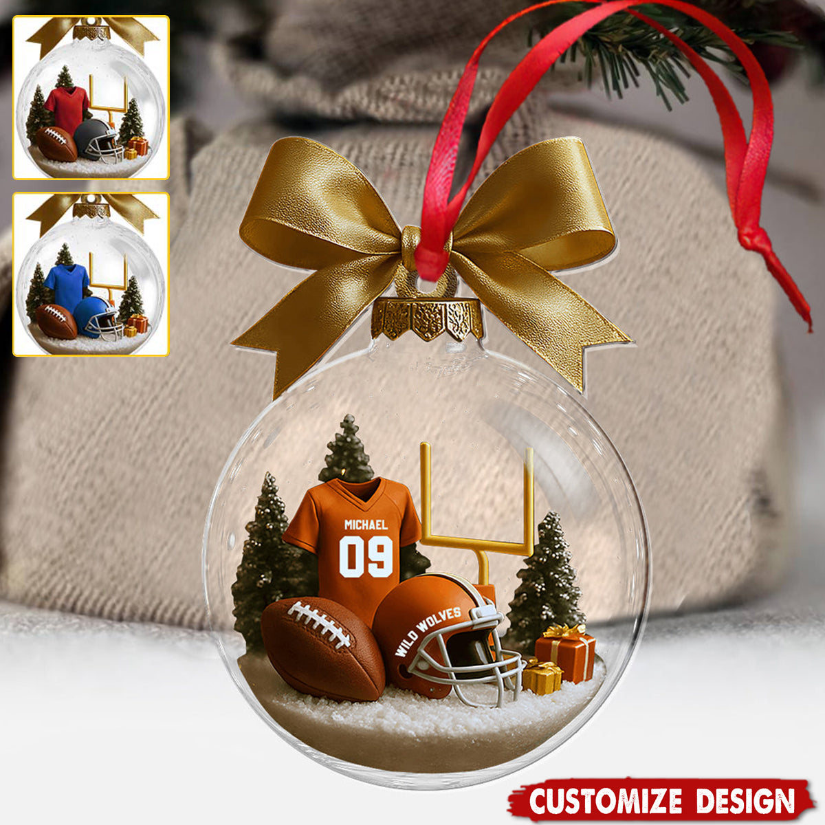 Football Season Is Coming - Personalized Football Transparent Ornament