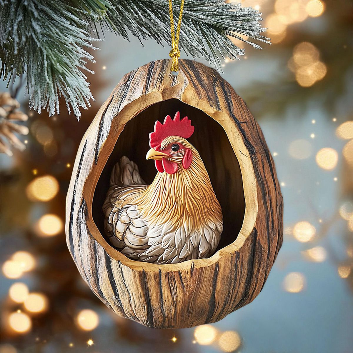 Chicken Christmas Ornament-Gift For Chicken Lover-2024 New Release