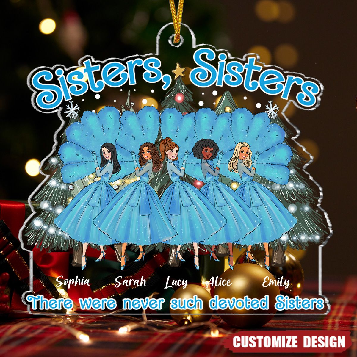 2024 New Release Sisters Sisters- Personalized Acrylic Christmas Ornament