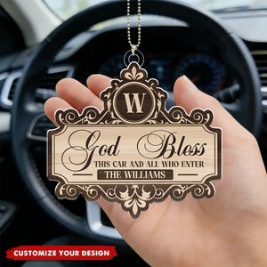 God Bless This Car And All Who Enter - Personalized Hang Car Ornament