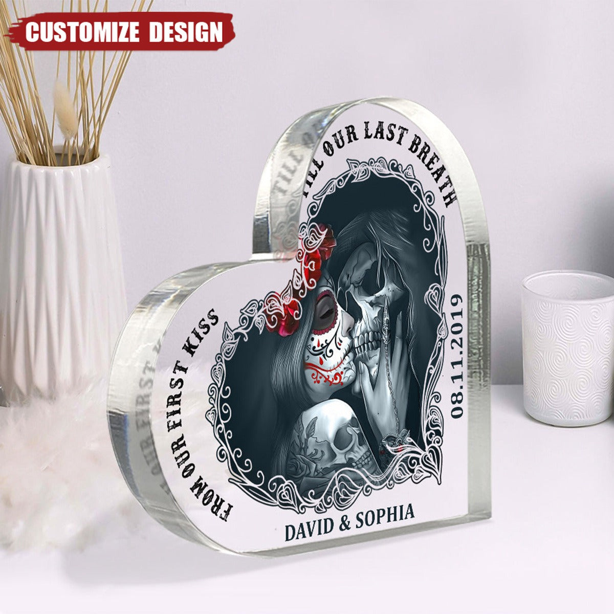 It's You And Me - Personalized Heart Shaped Acrylic Plaque/LED Light