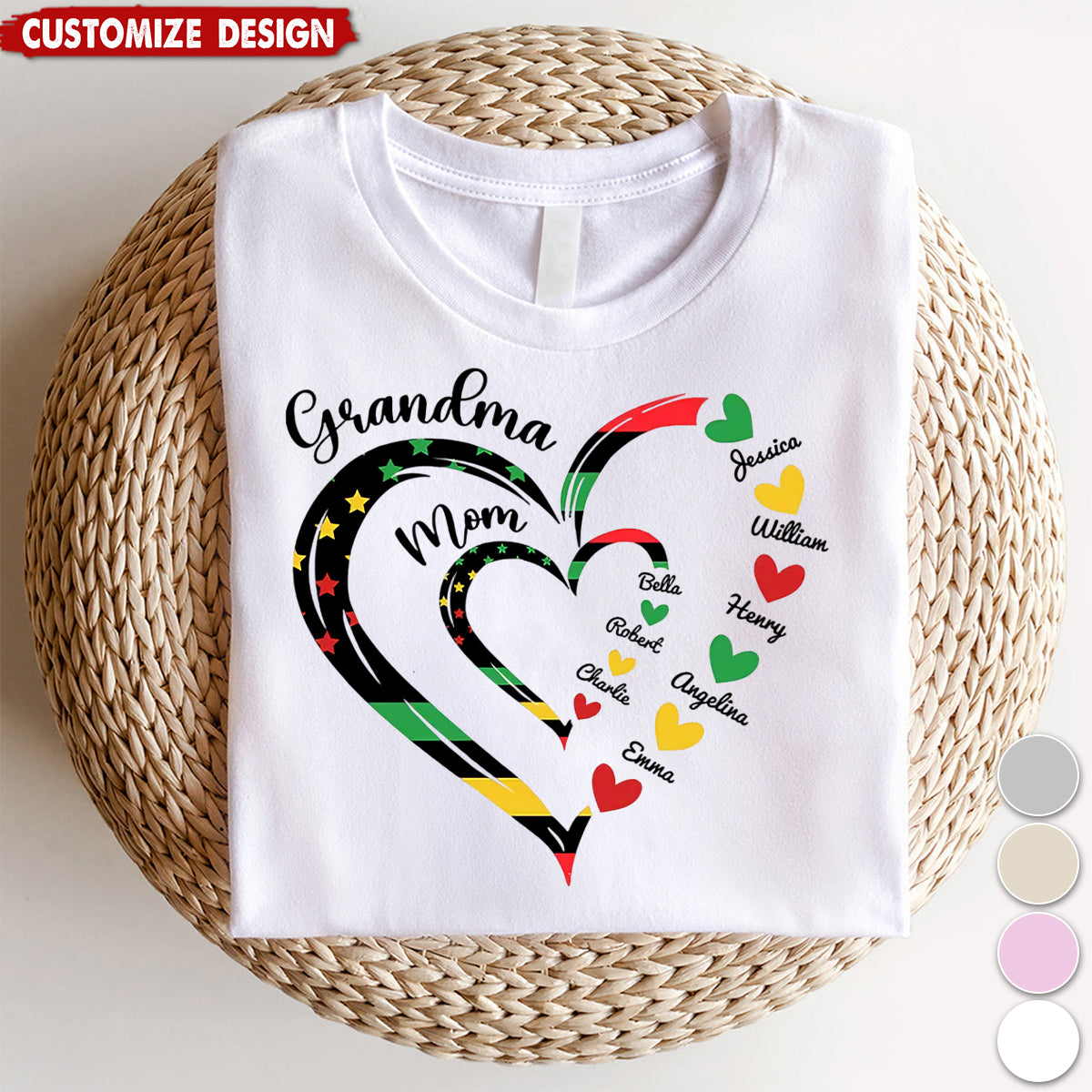 Juneteenth African American Flag Grandma Personalized Shirt