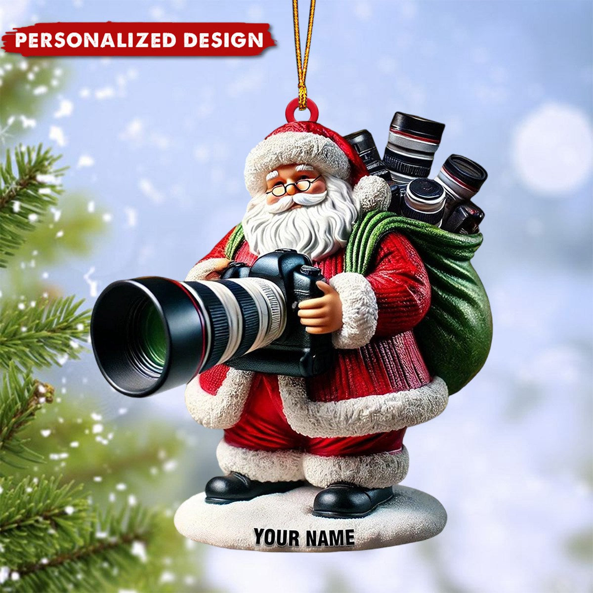 Personalized Photographer Santa Ornament-Gift For Photography Lovers-2024 New Release
