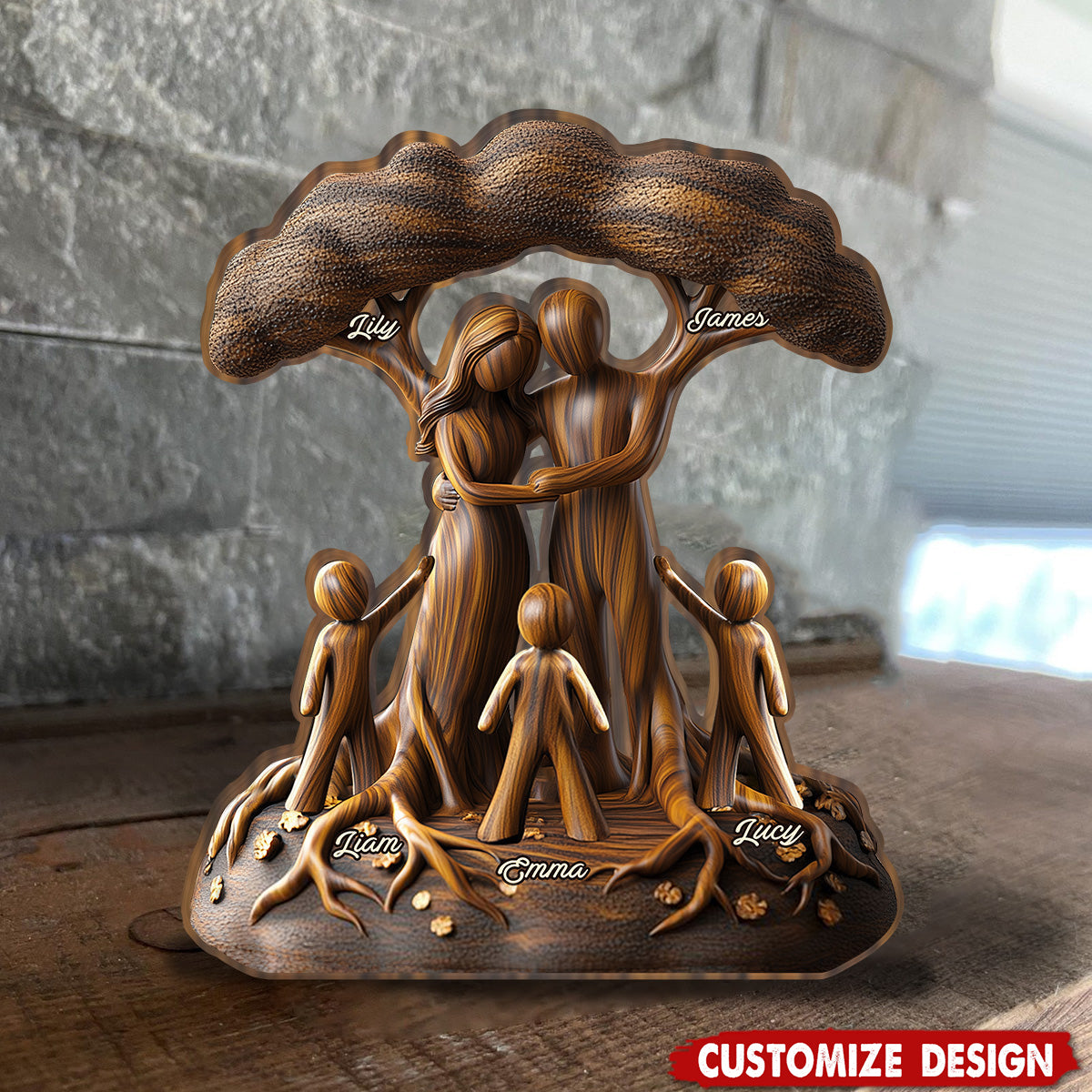 To Us You're The World - Personalized Family Shaped Plaque