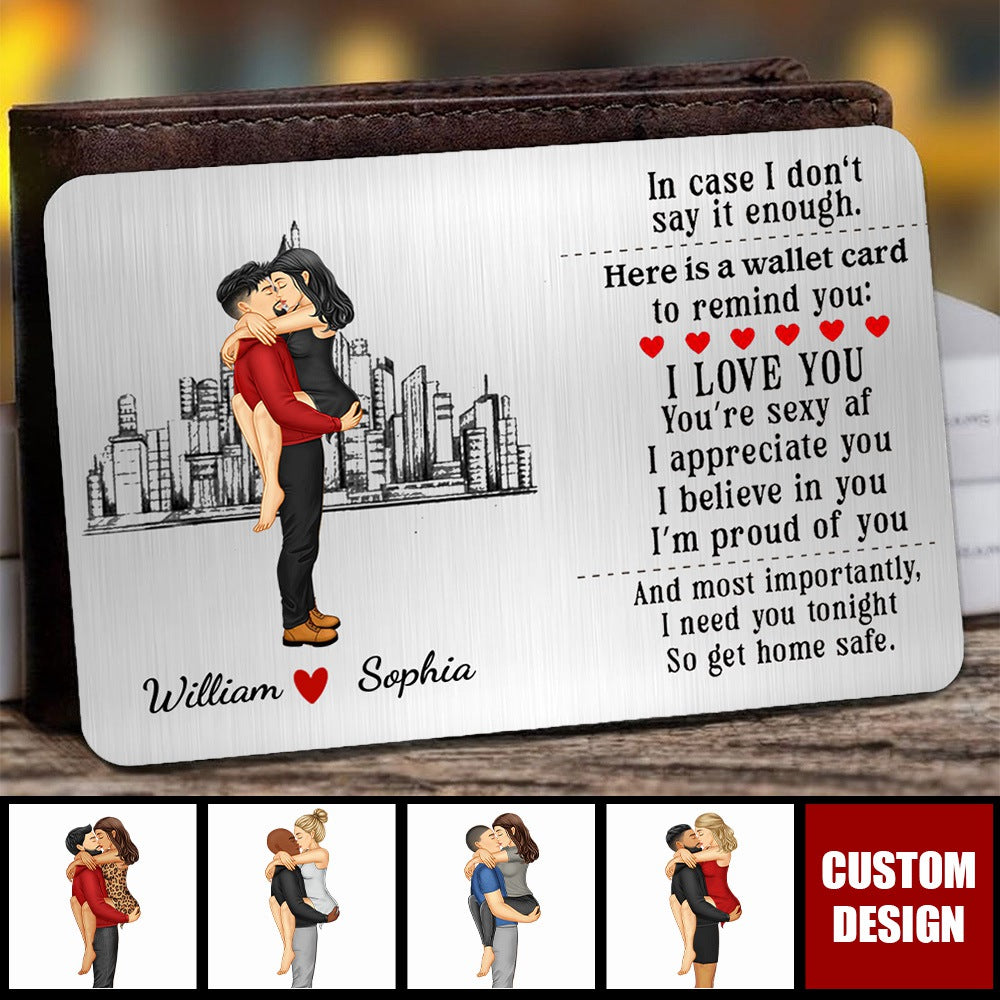In case I don't say it enough - Personalized Couple Stainless Wallet Insert Card