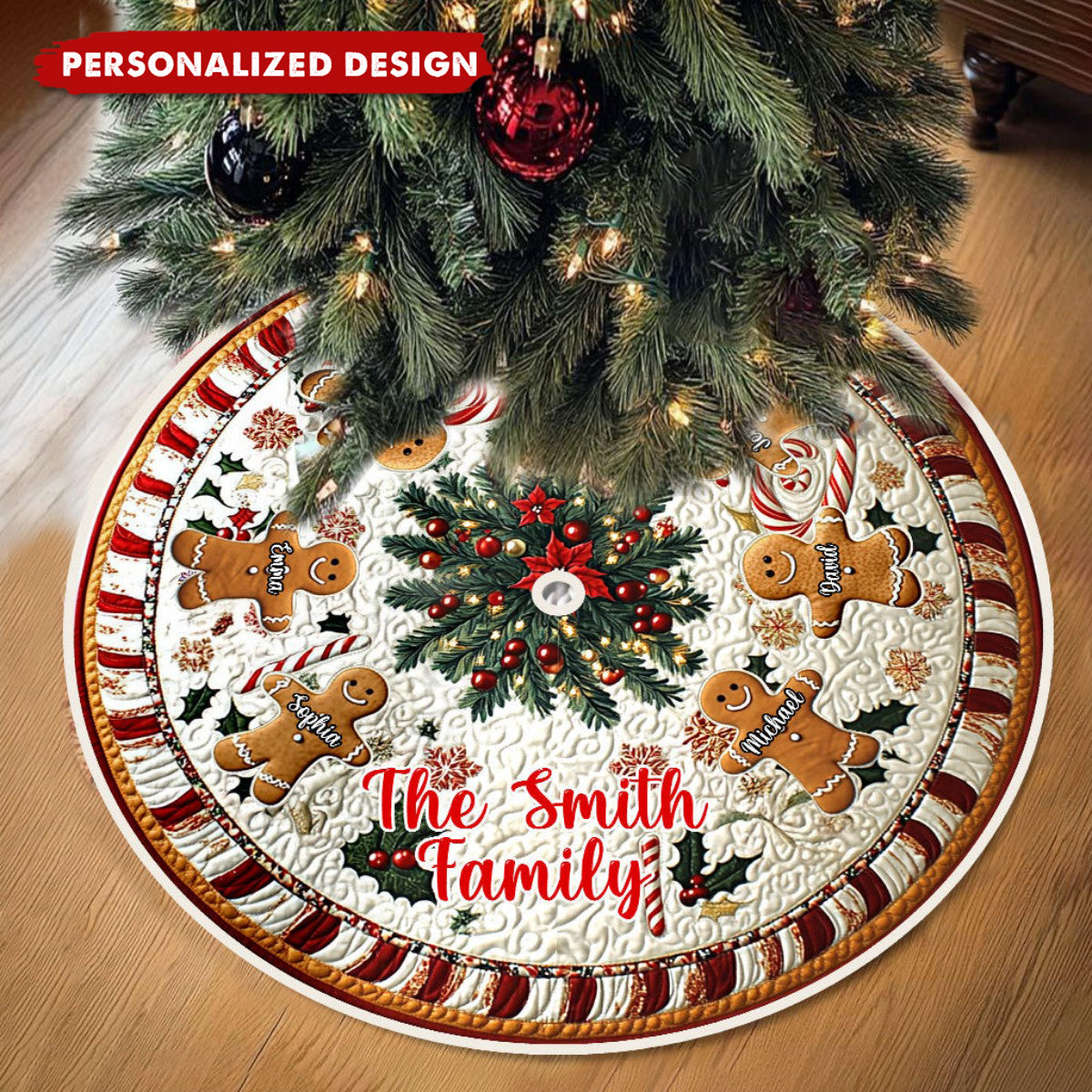 The Gingerbread Crew - Personalized Family Tree Skirt