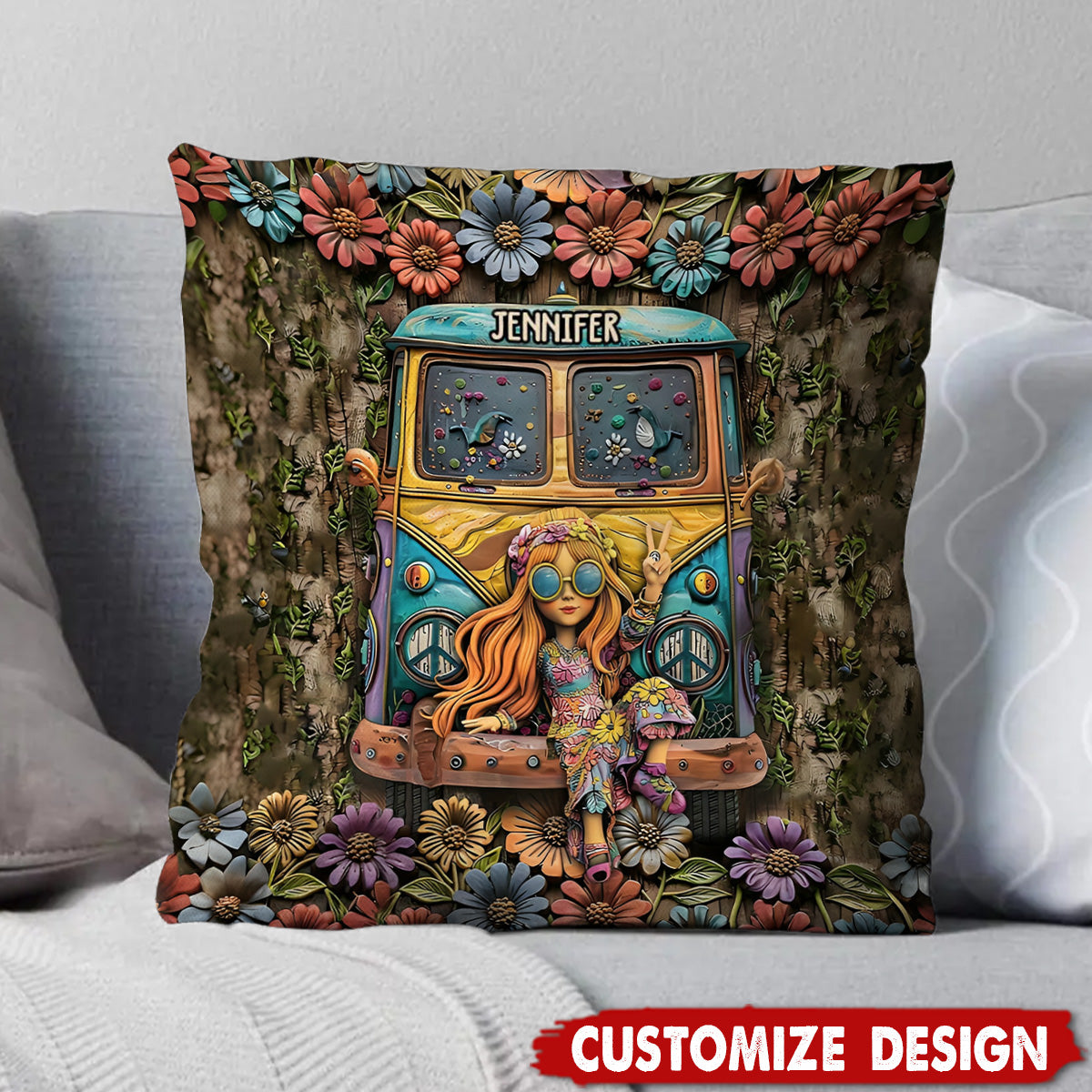 Hippie Soul - Personalized Hippie Pillow