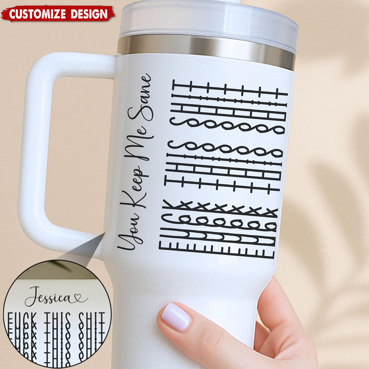 Let The Tumbler Do The Talking-Personalized Fk This Sh*t Tumbler-Gift For Best Friends, Sisters, Family Members, Coworkers