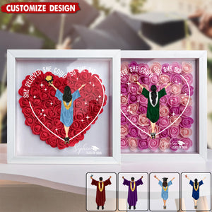 Class Of 2025 Graduation Gift So She Did - Personalized Flower Shadow Box