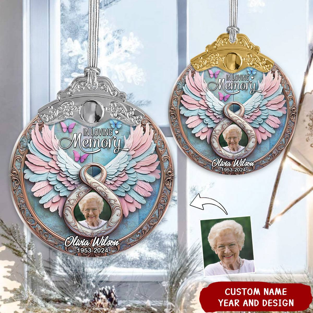 In Loving Memory - Personalized Memorial Vintage Ornament