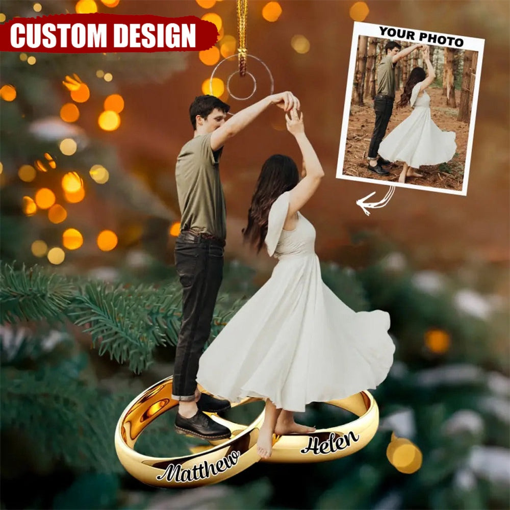 Wedding Ring - Personalized Custom Photo Mica Ornament - Christmas, Wedding Gift For Couple, Wife, Husband