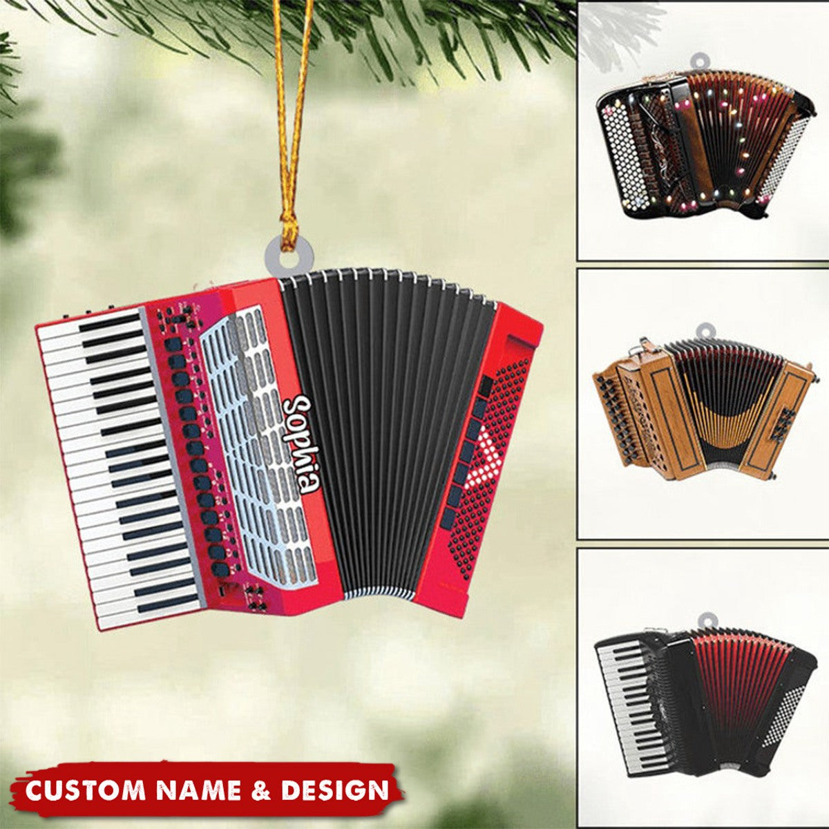 Personalized Accordion Christmas Ornament-Gifts Music Teacher Gifts Orchestra Accordion - 2024 New Release