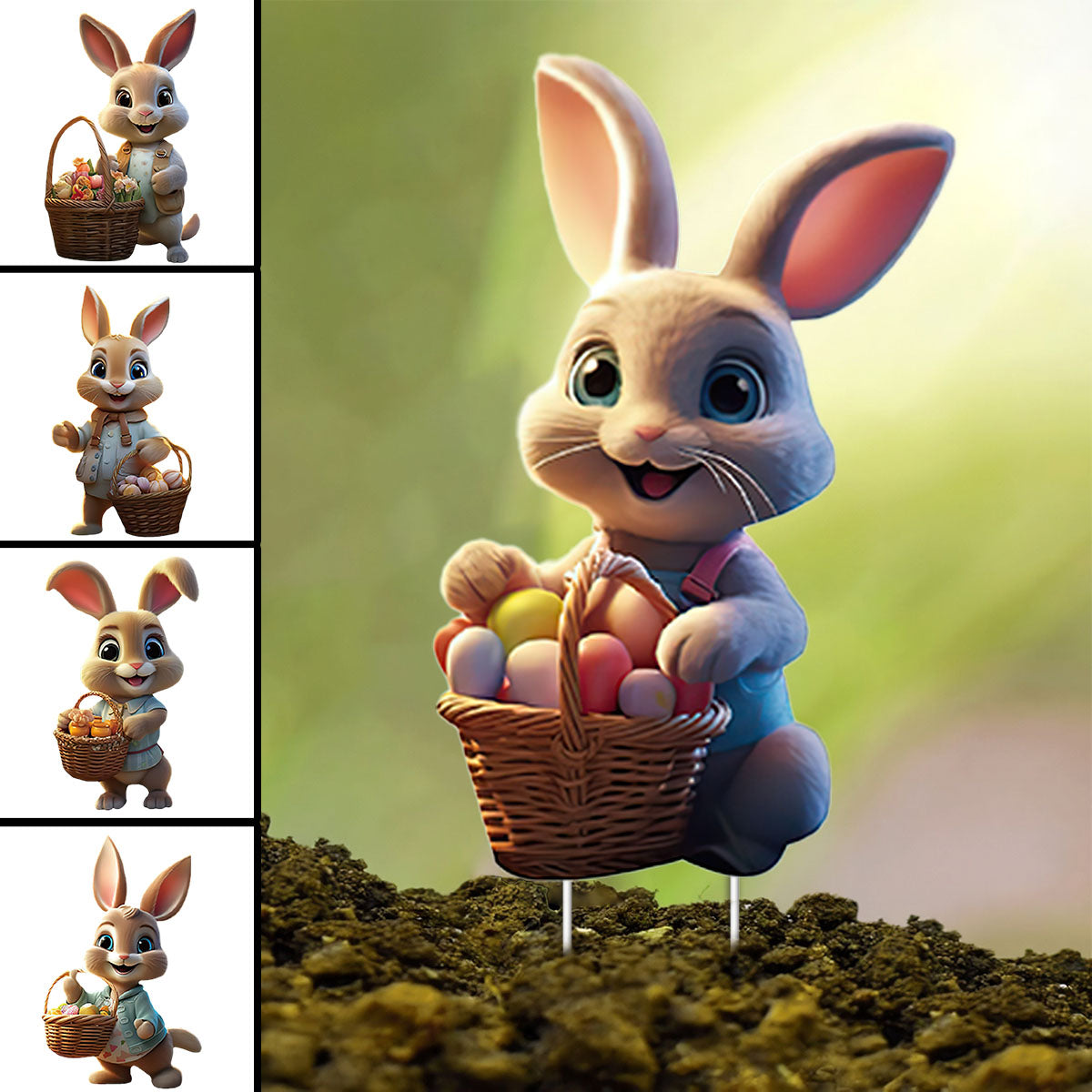 Easter Bunny Decorations Outdoor-Easter Bunny Yard Garden Stakes